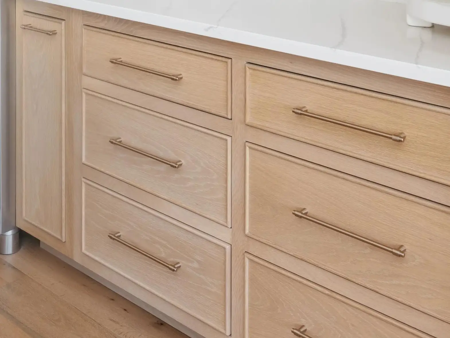 ash framed American kitchen cabinet