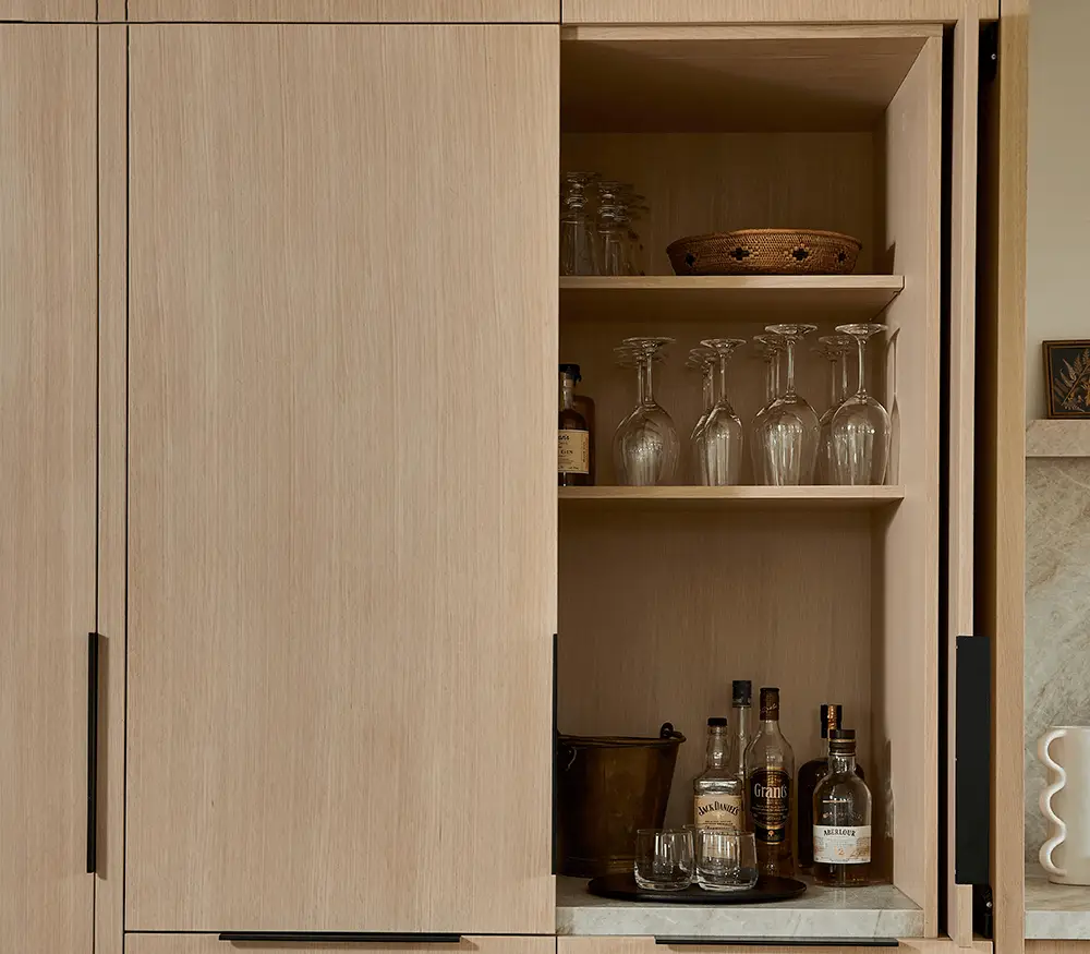 Plywood carcass kitchen cabinetry with smooth MDF door durable