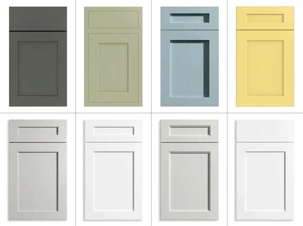 Custom colored kitchen cabinets swatches matching architectural palettes
