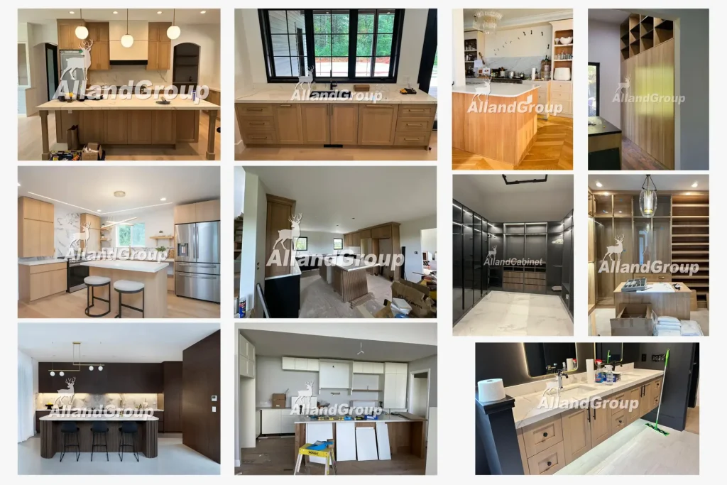Portfolio of successful custom cabinets and millwork projects by cabinet manufacturers, showcasing completed wood cabinet projects and kitchen casework.